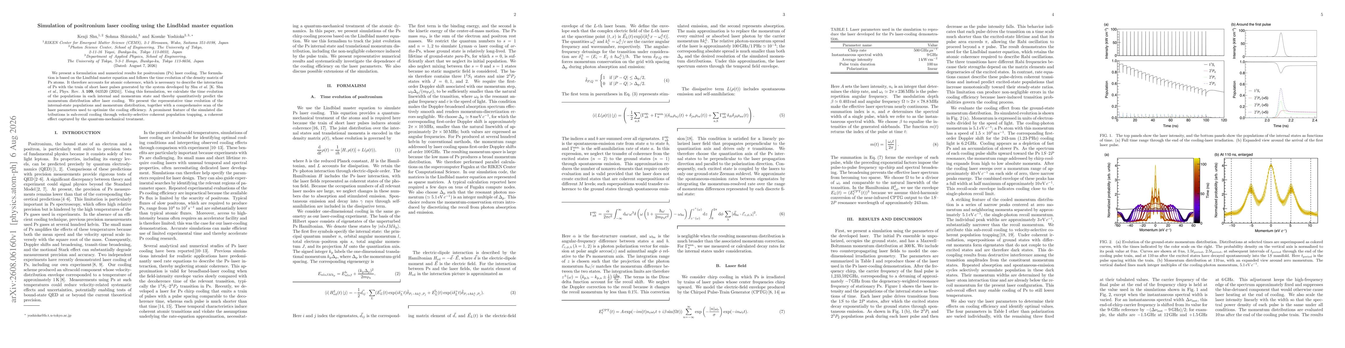 Thumbnail for Simulation of positronium laser cooling using the Lindblad master equation
