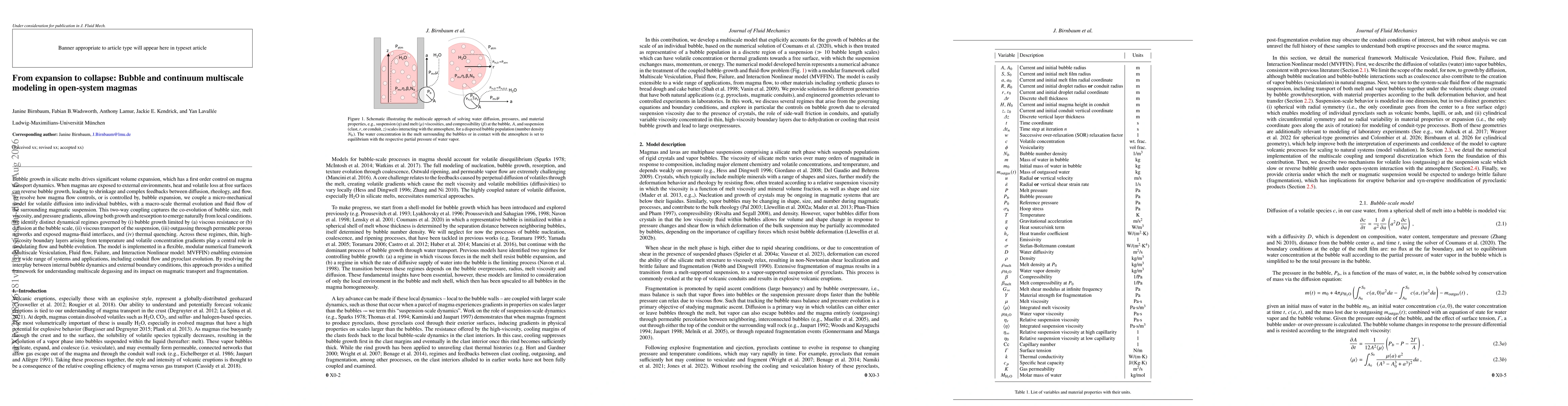 Thumbnail for From expansion to collapse: Bubble and continuum multiscale modeling in open-system magmas