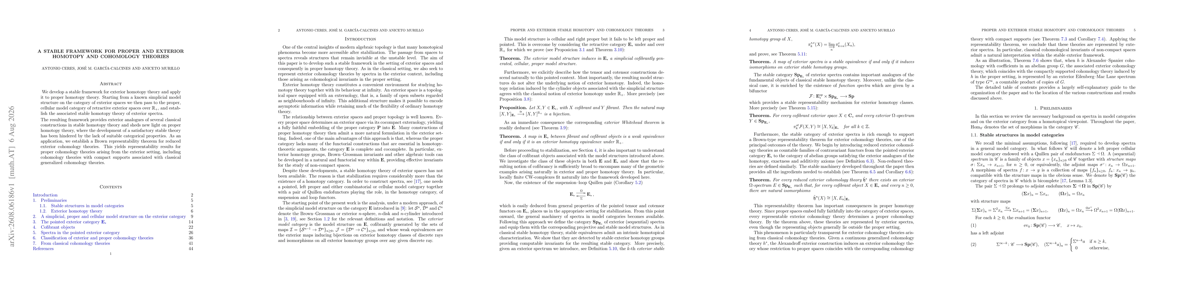 Thumbnail for A stable framework for proper and exterior homotopy and cohomology theories