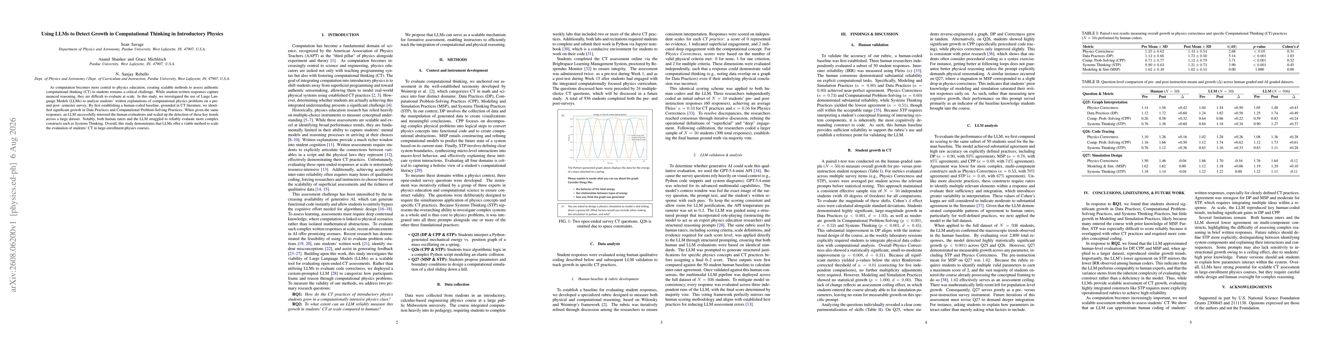 Thumbnail for Using LLMs to Detect Growth in Computational Thinking in Introductory Physics