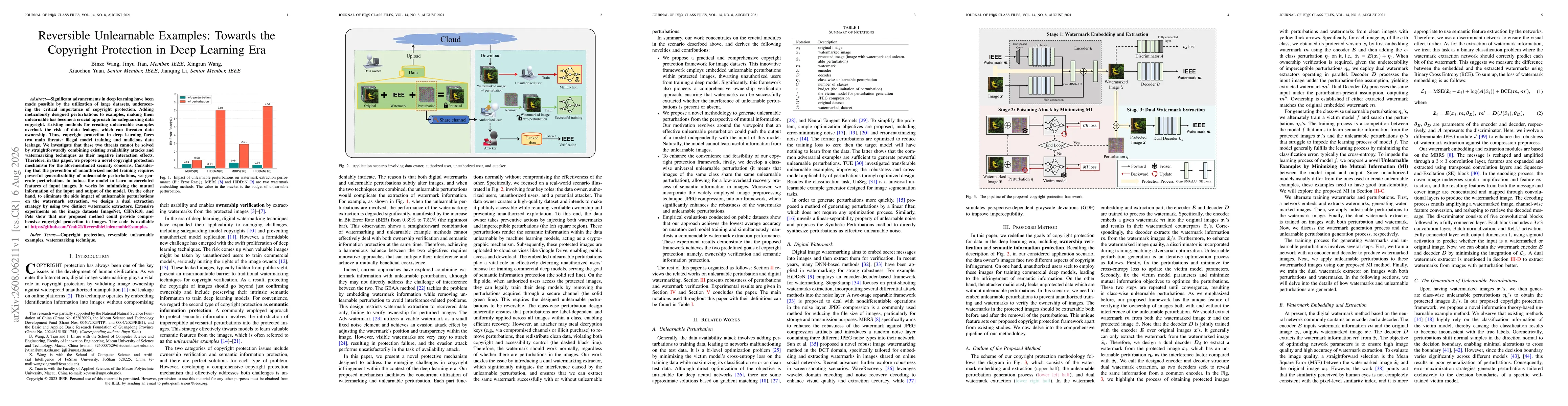 Thumbnail for Reversible Unlearnable Examples: Towards the Copyright Protection in Deep Learning Era