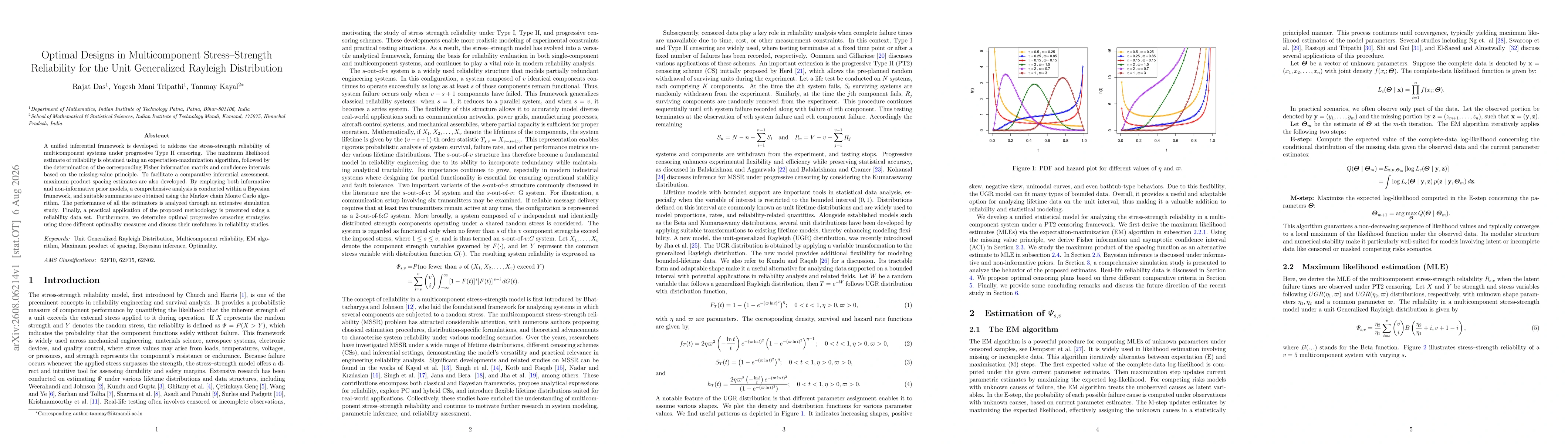 Thumbnail for Optimal Designs in Multicomponent Stress Strength Reliability for the Unit Generalized Rayleigh Distribution