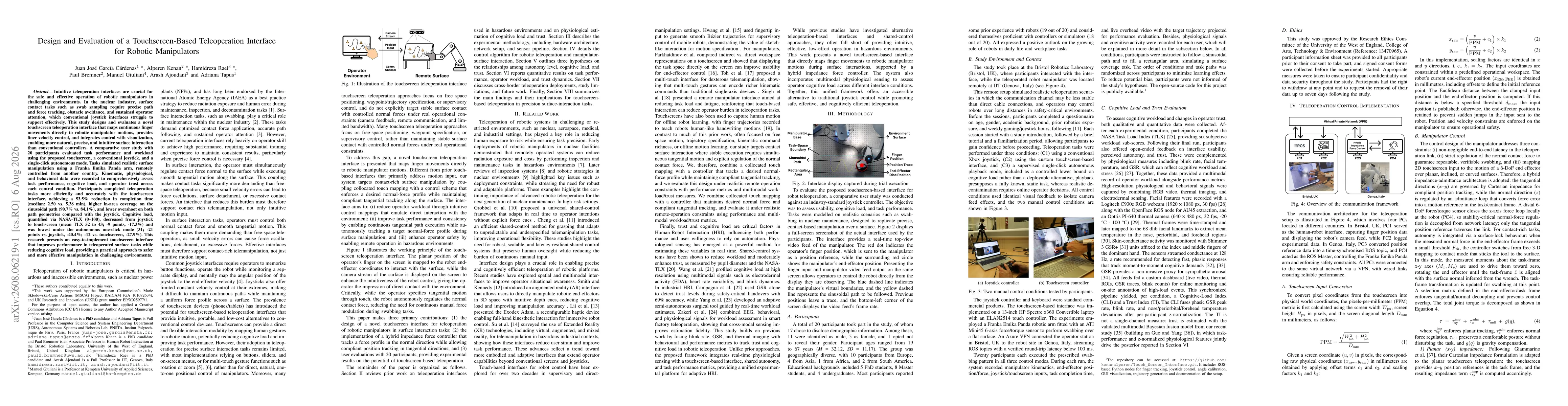 Thumbnail for Design and Evaluation of a Touchscreen-Based Teleoperation Interface for Robotic Manipulators