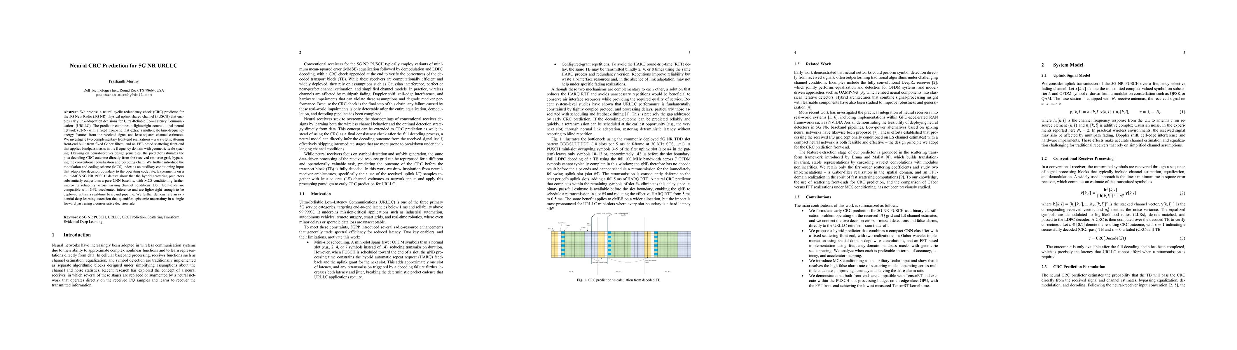 Thumbnail for Neural CRC Prediction for 5G NR URLLC