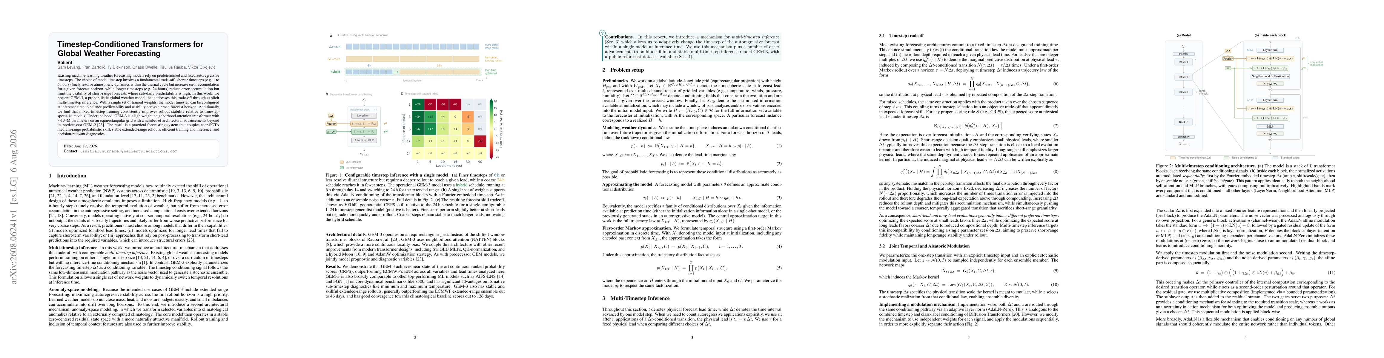 Thumbnail for Timestep-Conditioned Transformers for Global Weather Forecasting