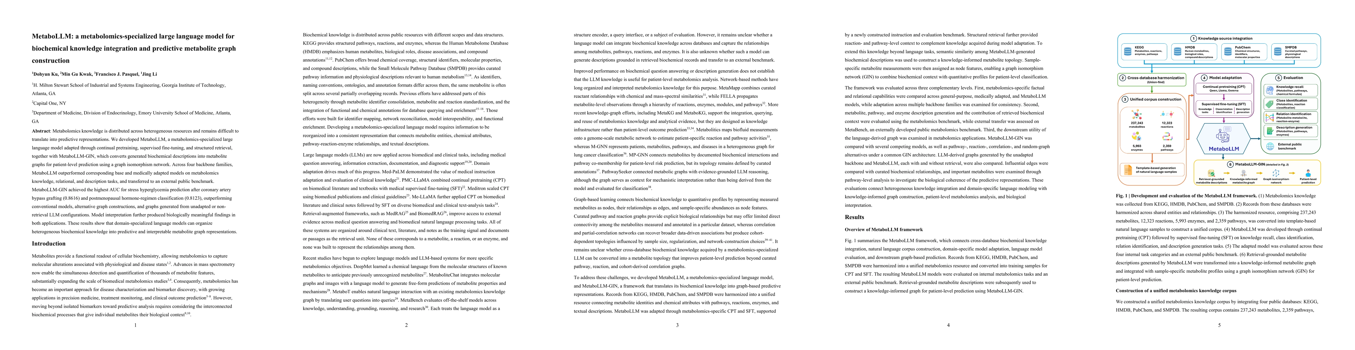 Thumbnail for MetaboLLM: a metabolomics-specialized large language model for biochemical knowledge integration and predictive metabolite graph construction