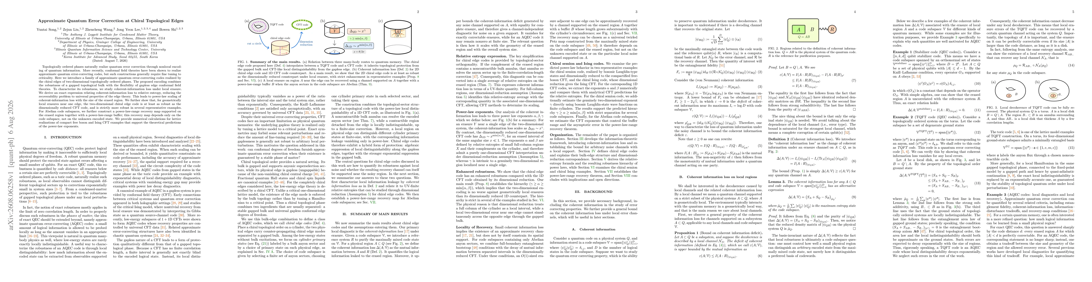 Thumbnail for Approximate Quantum Error Correction at Chiral Topological Edges