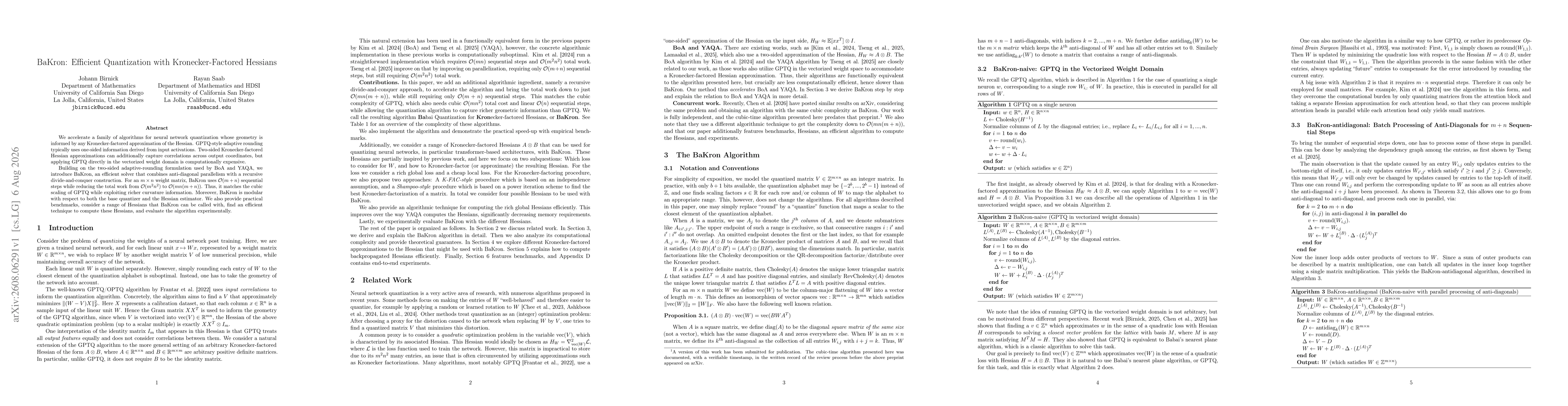 Thumbnail for BaKron: Efficient Quantization with Kronecker-Factored Hessians