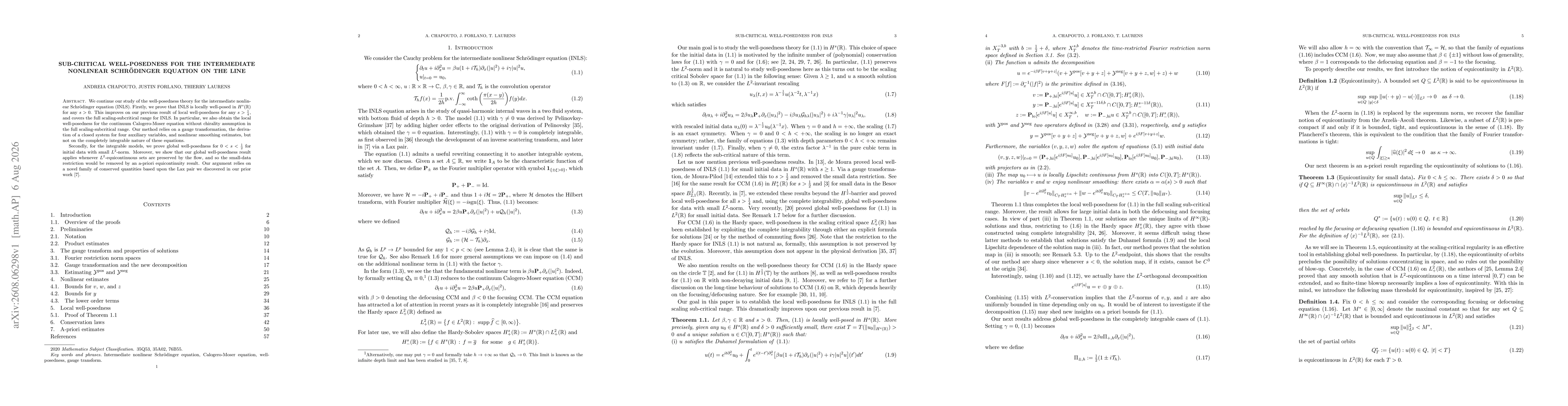 Thumbnail for Sub-critical well-posedness for the intermediate nonlinear Schrödinger equation on the line