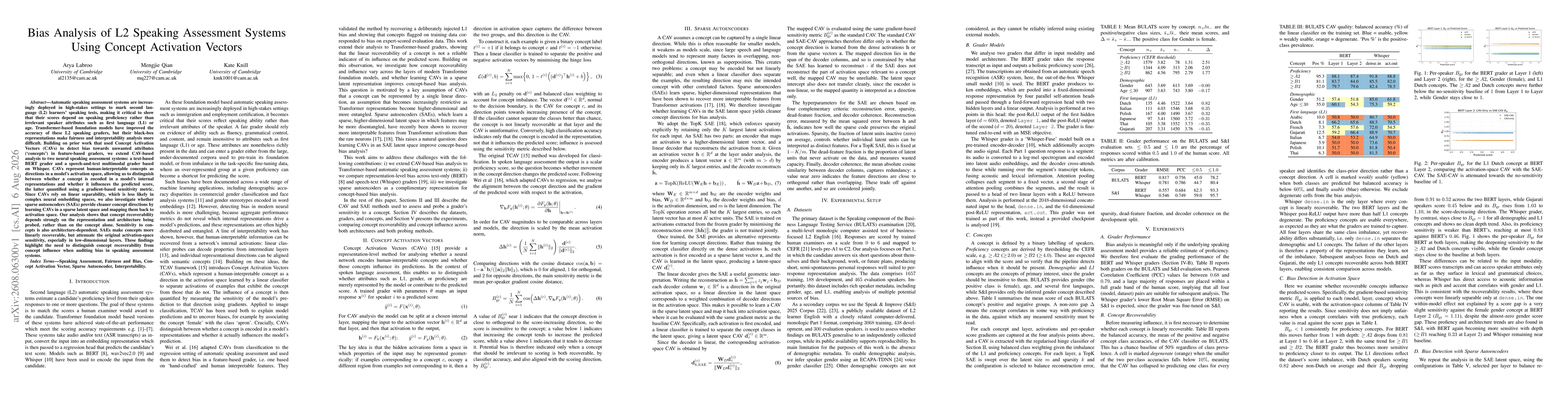 Thumbnail for Bias Analysis of L2 Speaking Assessment Systems Using Concept Activation Vectors