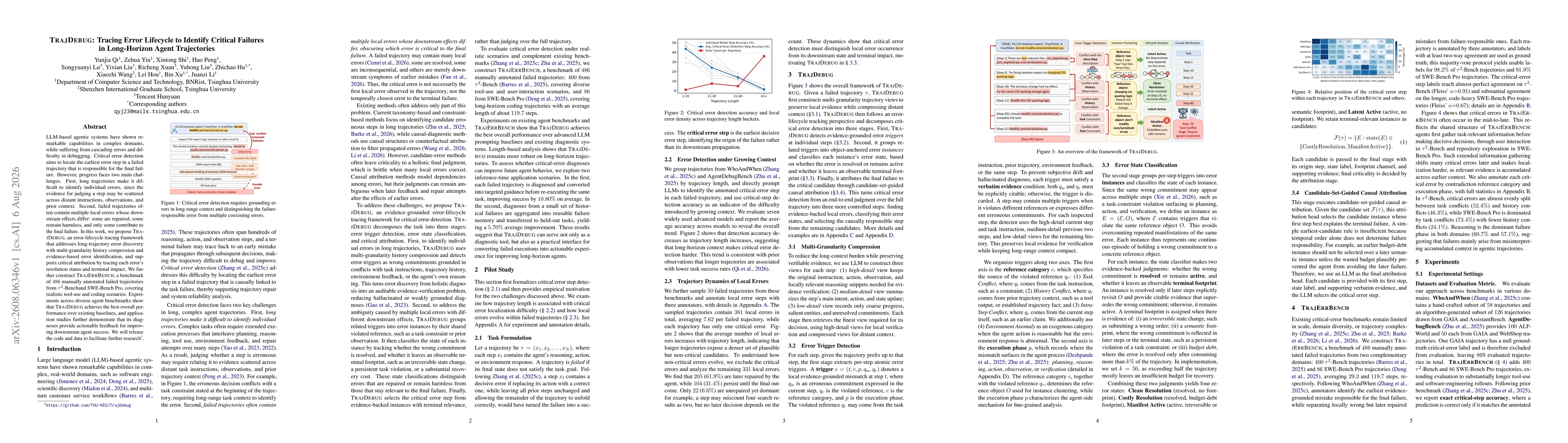 Thumbnail for TRAJDEBUG: Tracing Error Lifecycle to Identify Critical Failures in Long-Horizon Agent Trajectories