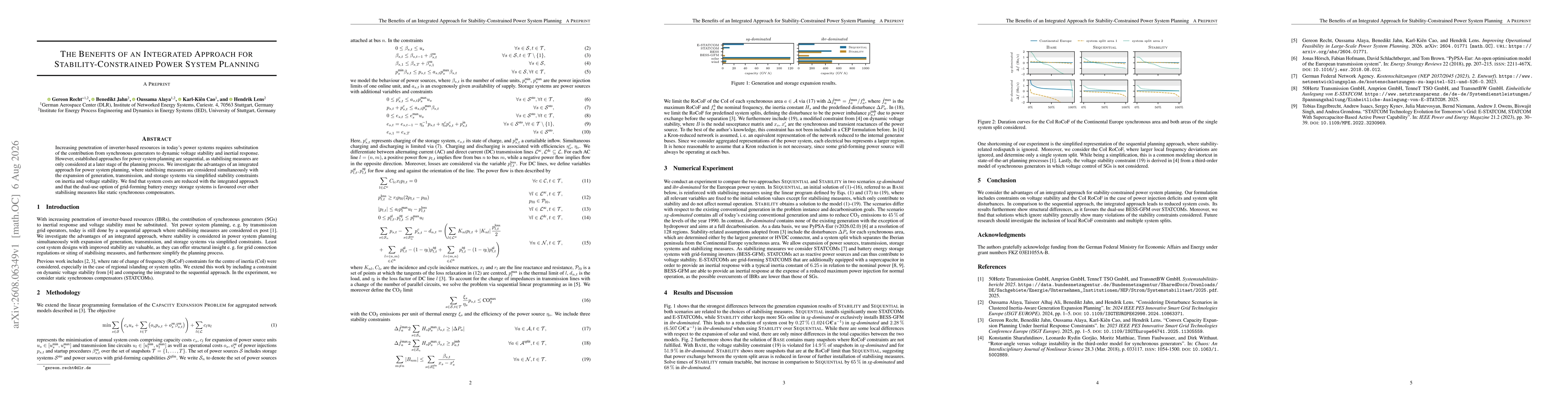 Thumbnail for The Benefits of an Integrated Approach for Stability-Constrained Power System Planning