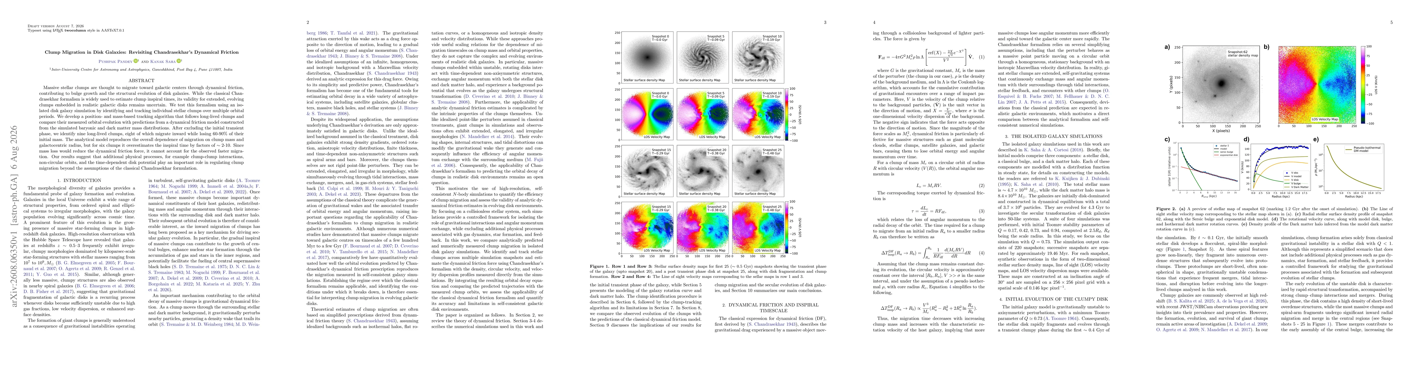 Thumbnail for Clump Migration in Disk Galaxies: Revisiting Chandrasekhar's Dynamical Friction