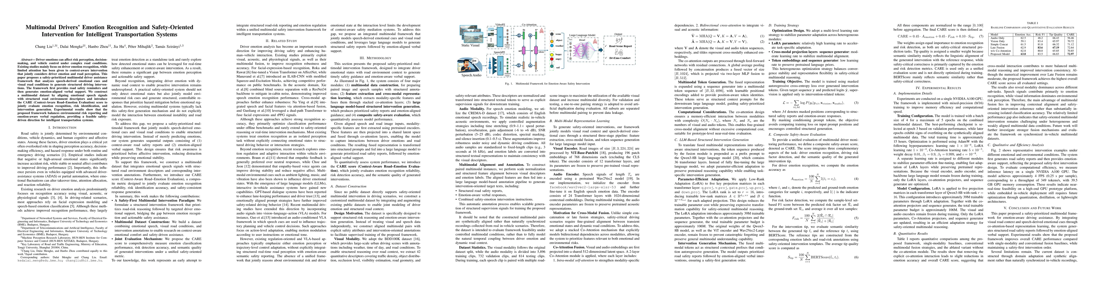 Thumbnail for Multimodal Drivers' Emotion Recognition and Safety-Oriented Intervention for Intelligent Transportation Systems