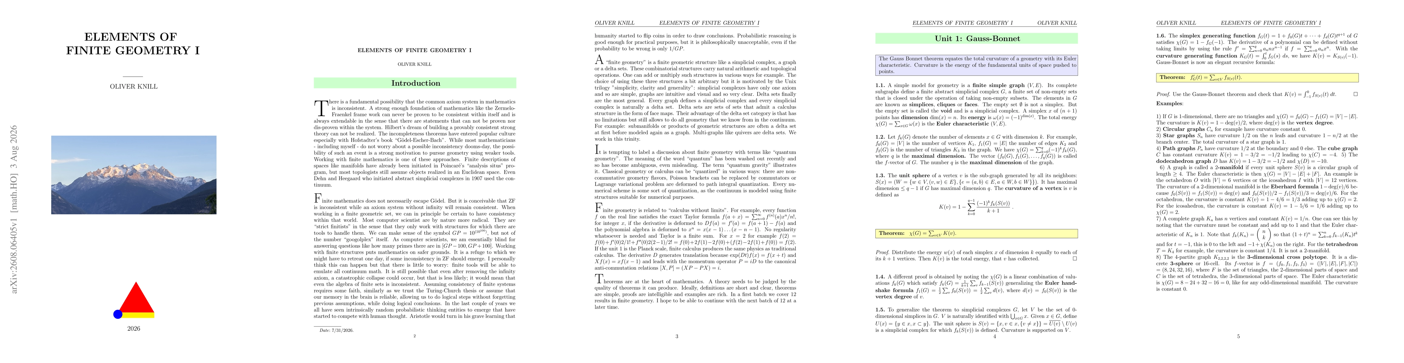 Thumbnail for Elements of finite geometry I