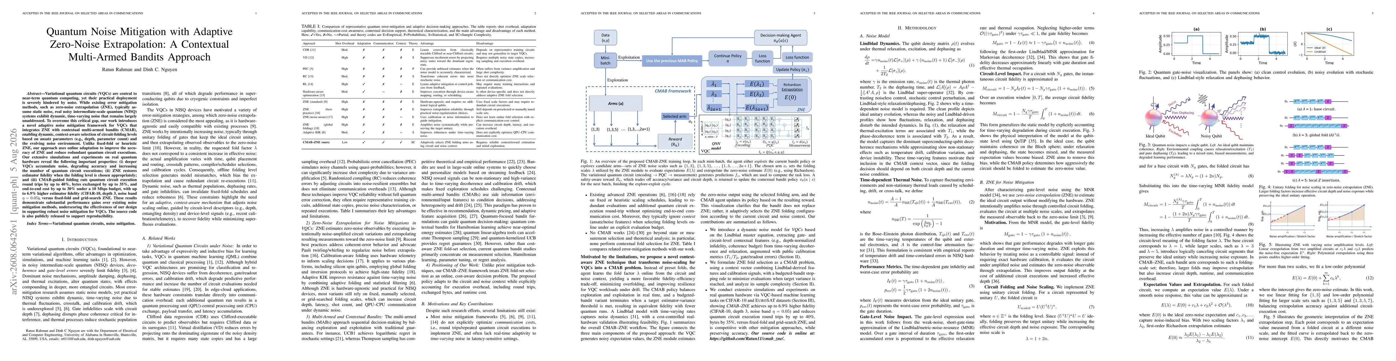 Thumbnail for Quantum Noise Mitigation with Adaptive Zero-Noise Extrapolation: A Contextual Multi-Armed Bandits Approach