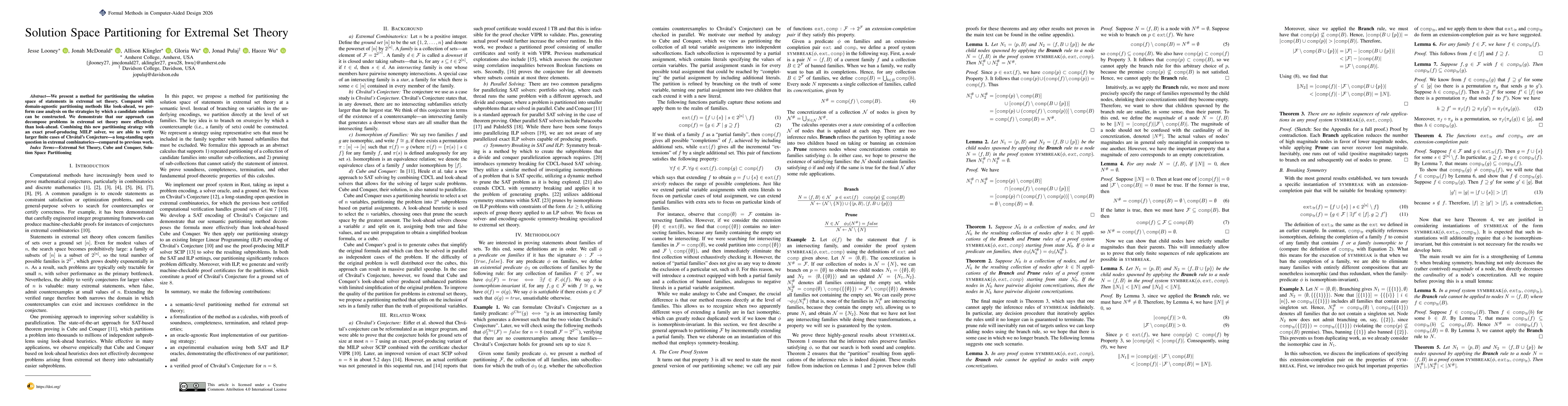 Thumbnail for Solution Space Partitioning for Extremal Set Theory