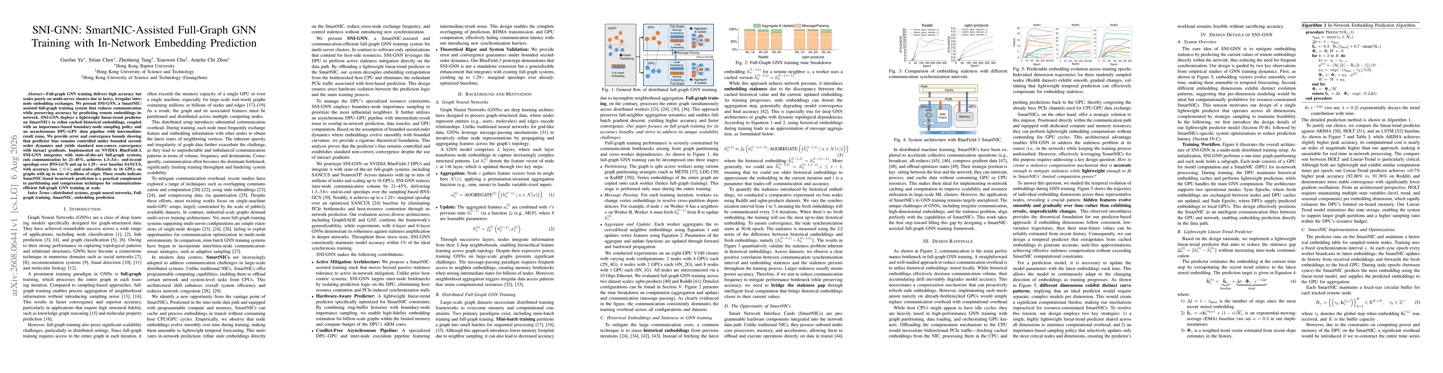Thumbnail for SNI-GNN: SmartNIC-Assisted Full-Graph GNN Training with In-Network Embedding Prediction