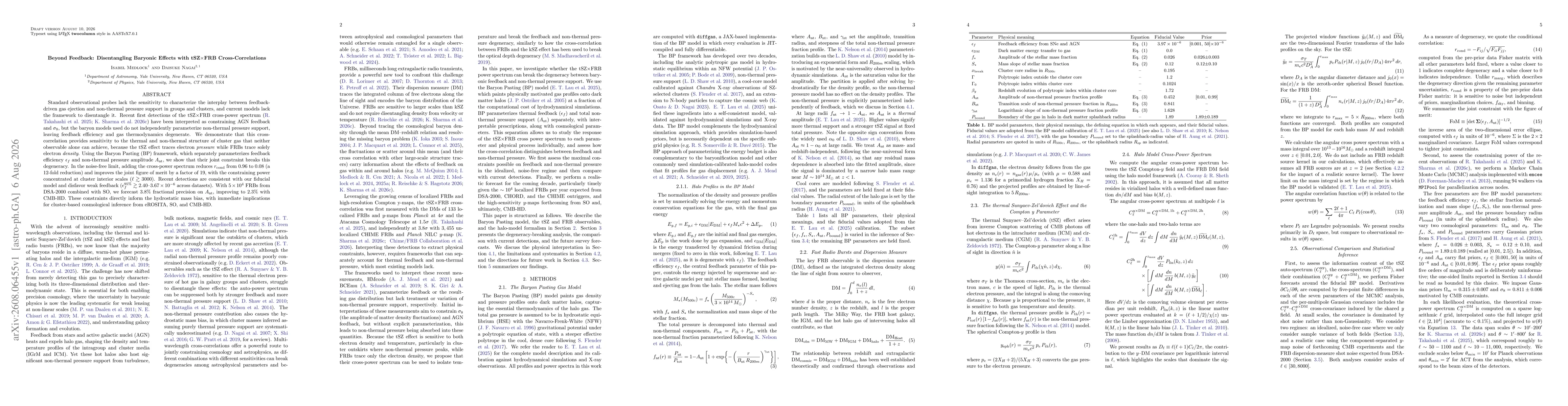 Thumbnail for Beyond Feedback: Disentangling Baryonic Effects with tSZ$\times$FRB Cross-Correlations