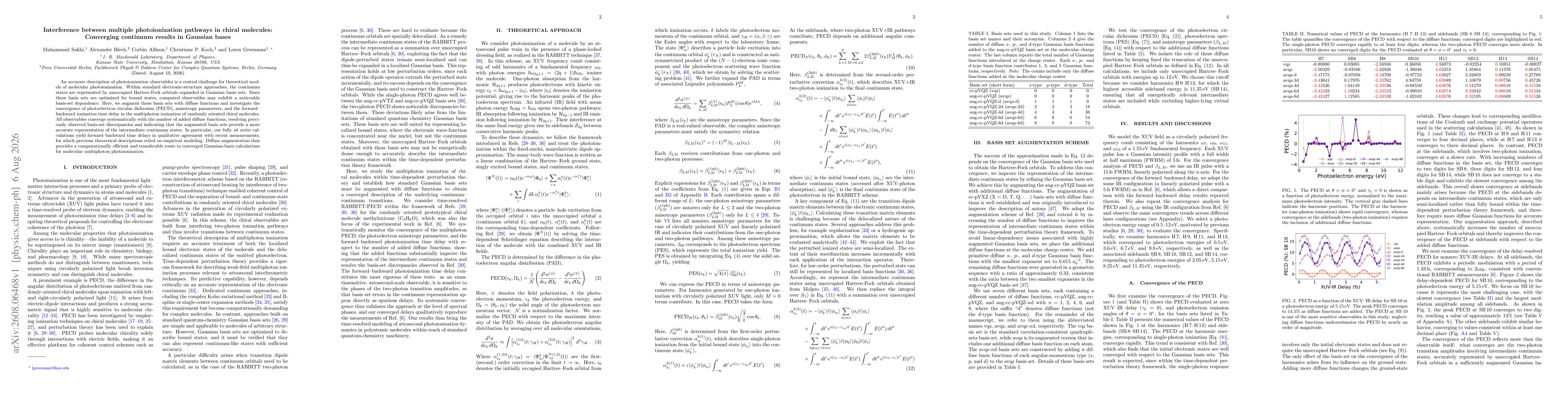 Thumbnail for Interference between multiple photoionization pathways in chiral molecules: Converging continuum results in Gaussian bases