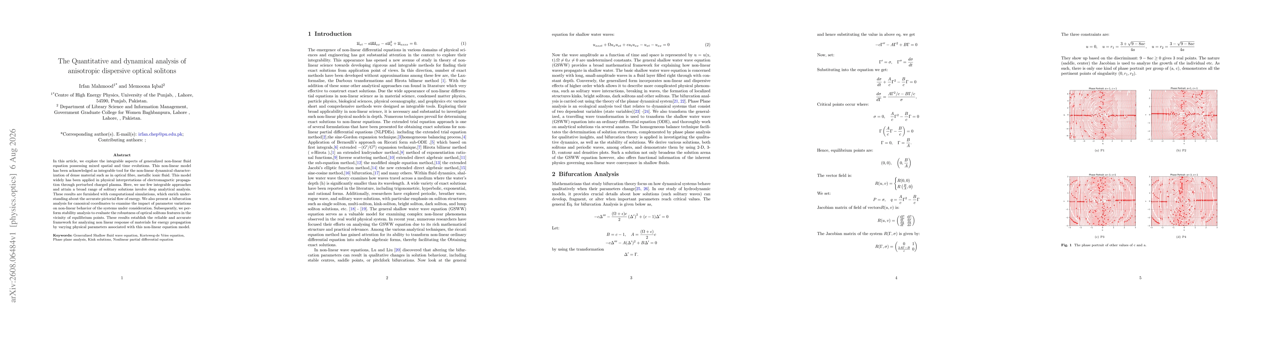 Thumbnail for The Quantitative and dynamical analysis of anisotropic dispersive optical solitons