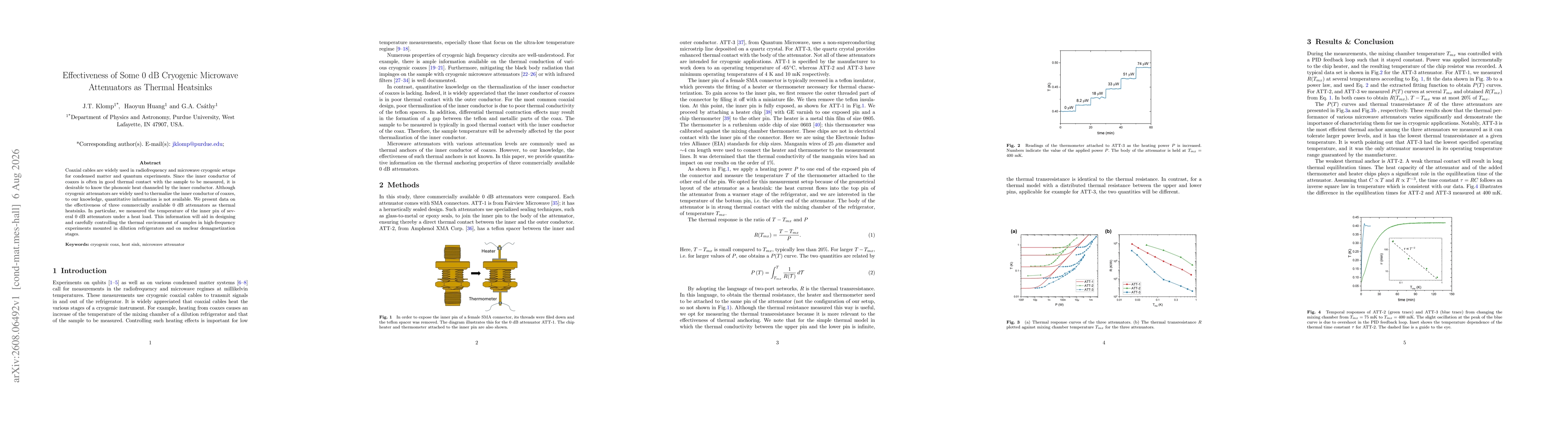Thumbnail for Effectiveness of Some 0 dB Cryogenic Microwave Attenuators as Thermal Heatsinks