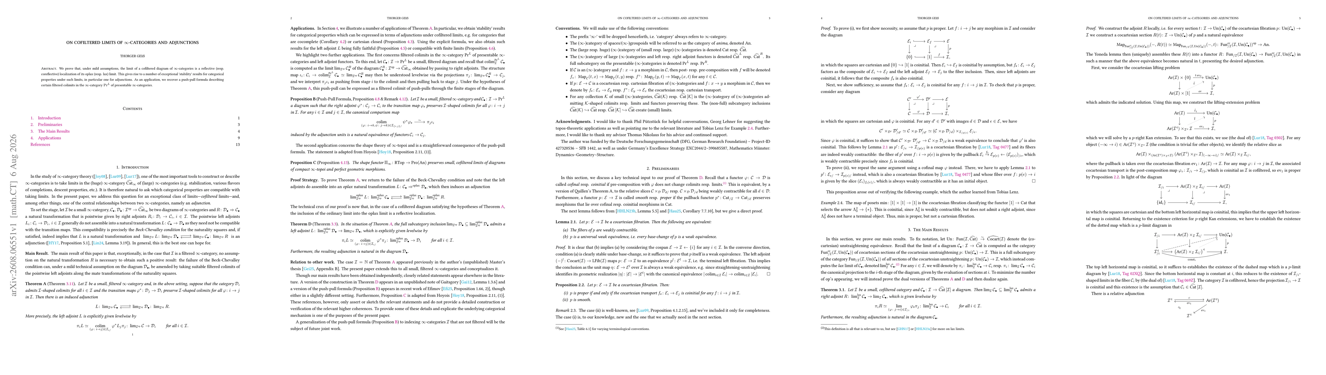 Thumbnail for On Cofiltered Limits of $\infty$-Categories and Adjunctions