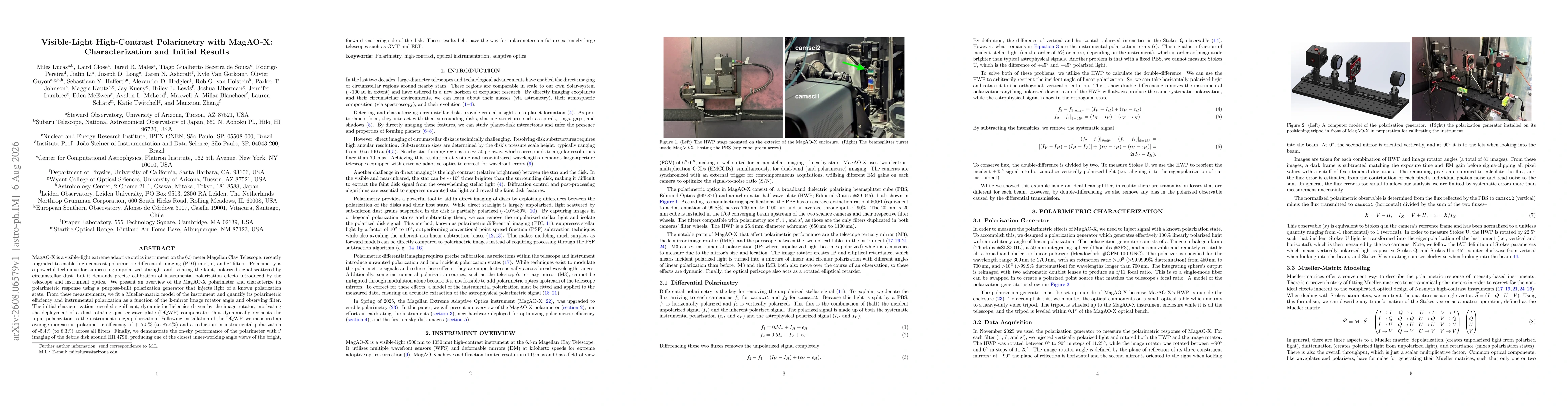 Thumbnail for Visible-Light High-Contrast Polarimetry with MagAO-X: Characterization and Initial Results