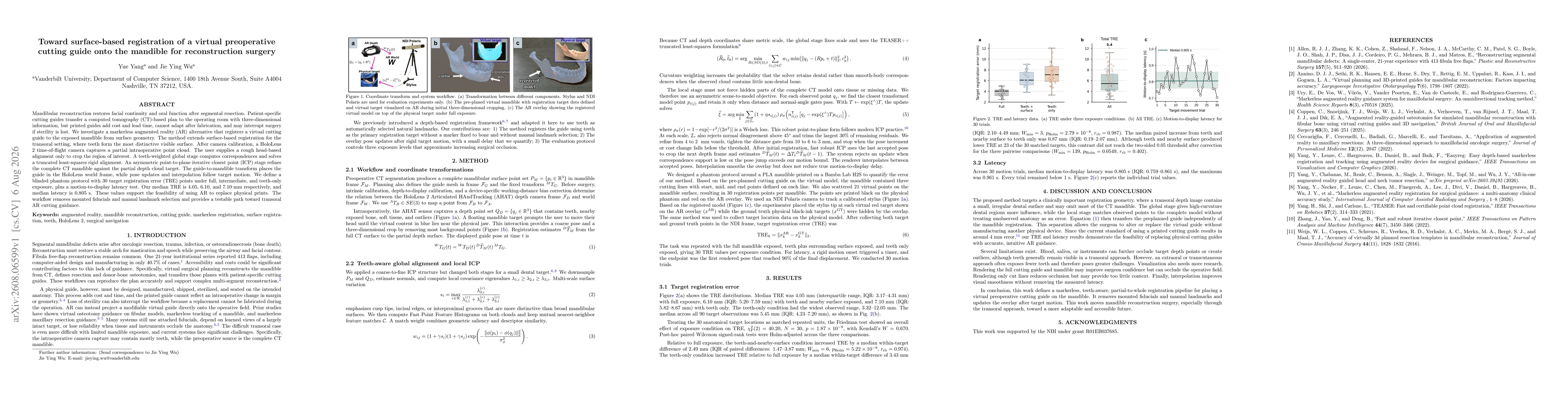 Thumbnail for Toward surface-based registration of a virtual preoperative cutting guide onto the mandible for reconstruction surgery