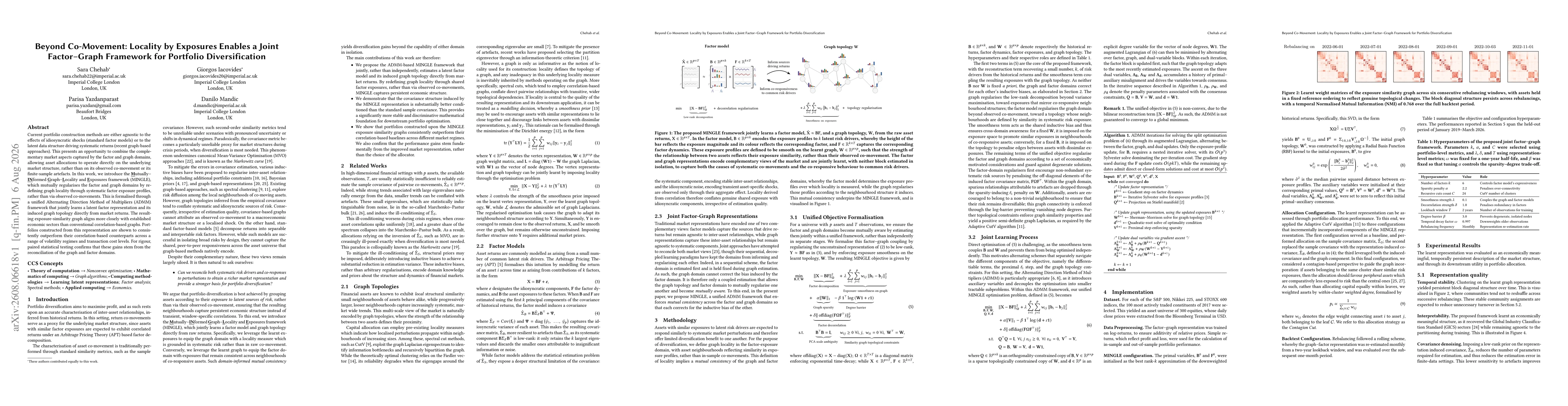 Thumbnail for Beyond Co-Movement: Locality by Exposures Enables a Joint Factor-Graph Framework for Portfolio Diversification
