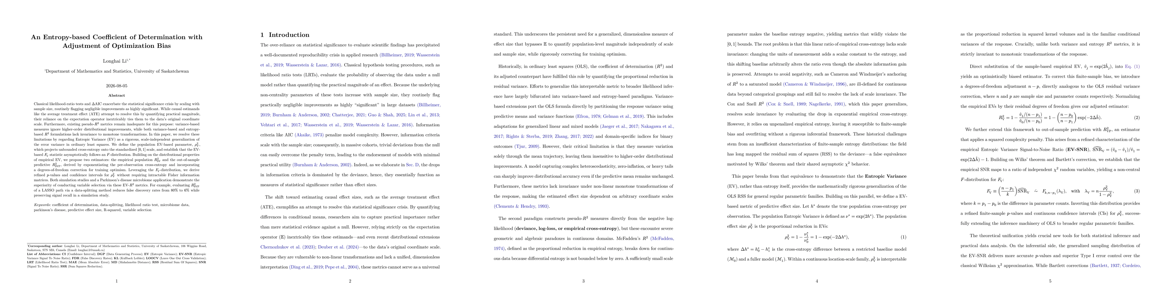 Thumbnail for An Entropy-based Coefficient of Determination with Adjustment of Optimization Bias