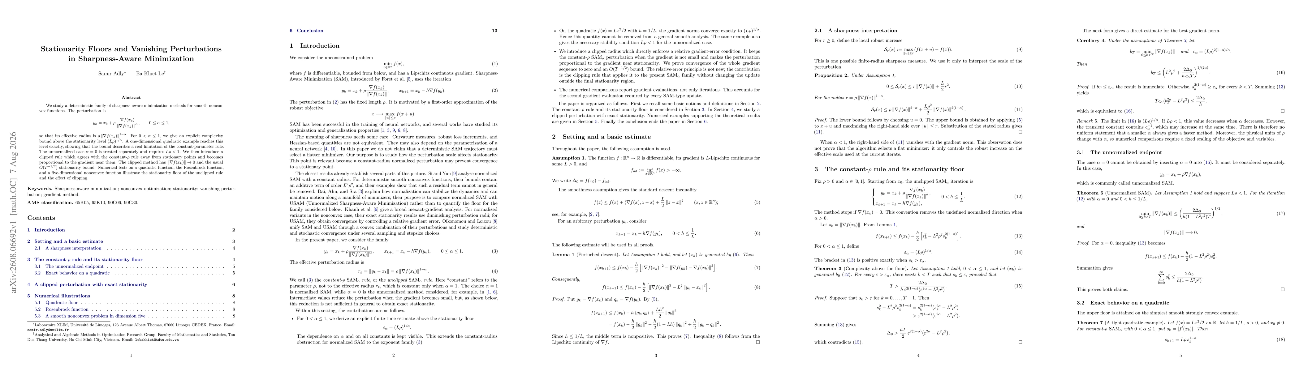 Thumbnail for Stationarity Floors and Vanishing Perturbations in Sharpness-Aware Minimization