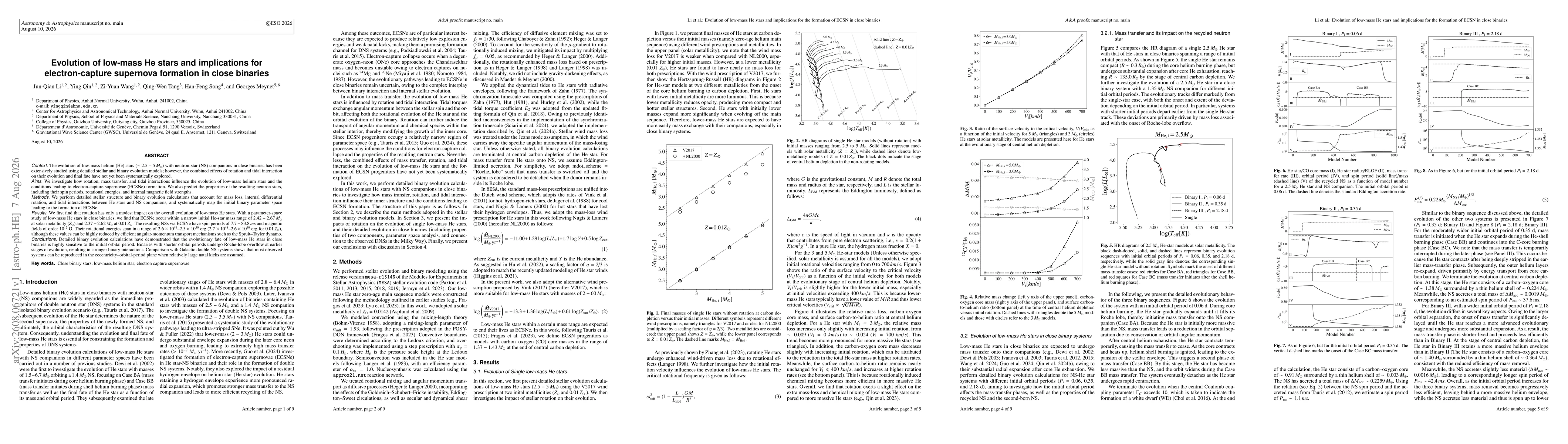 Thumbnail for Evolution of low-mass He stars and implications for electron-capture supernova formation in close binaries