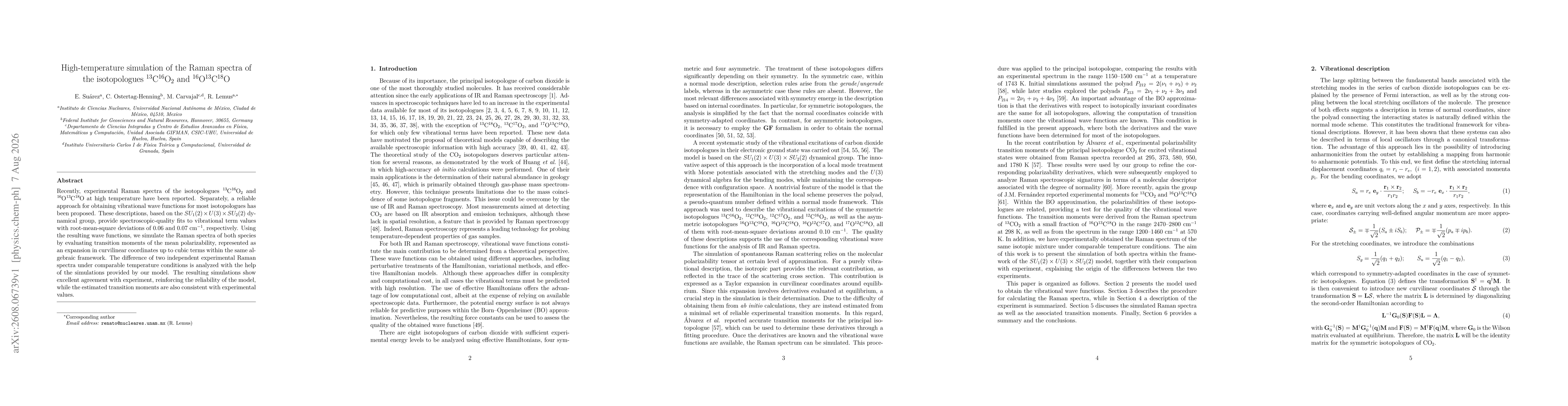 Thumbnail for High-temperature simulation of the Raman spectra of the isotopologues $^{13}$C$^{16}$O$_2$ and $^{16}$O$^{13}$C$^{18}$O