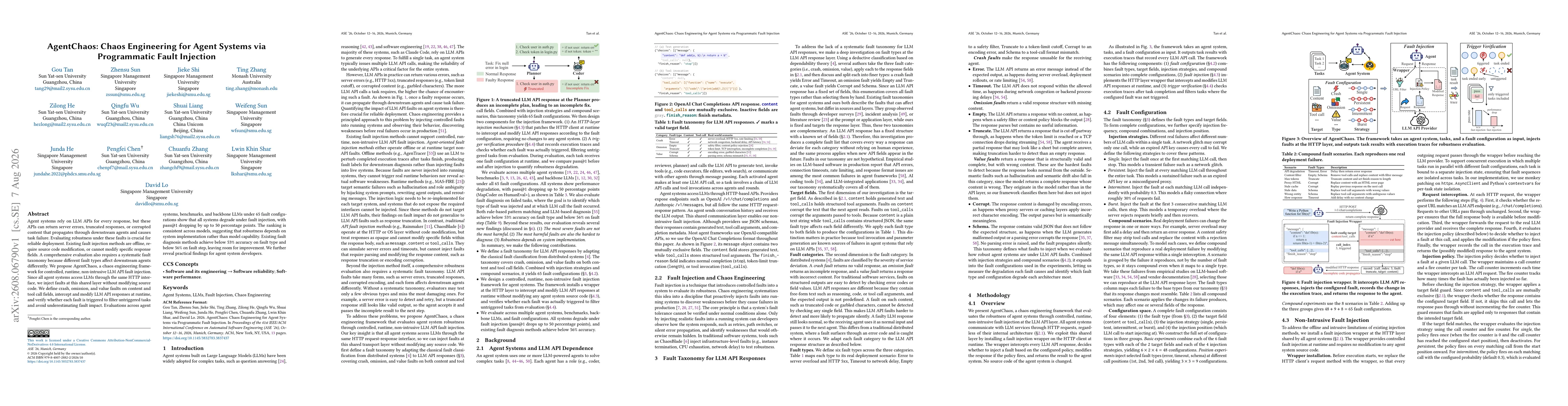 Thumbnail for AgentChaos: Chaos Engineering for Agent Systems via Programmatic Fault Injection