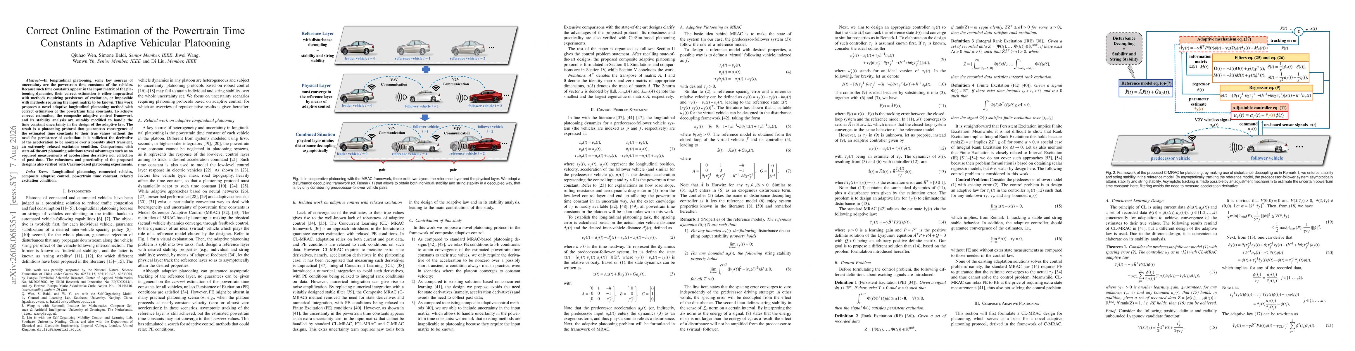 Thumbnail for Correct Online Estimation of the Powertrain Time Constants in Adaptive Vehicular Platooning