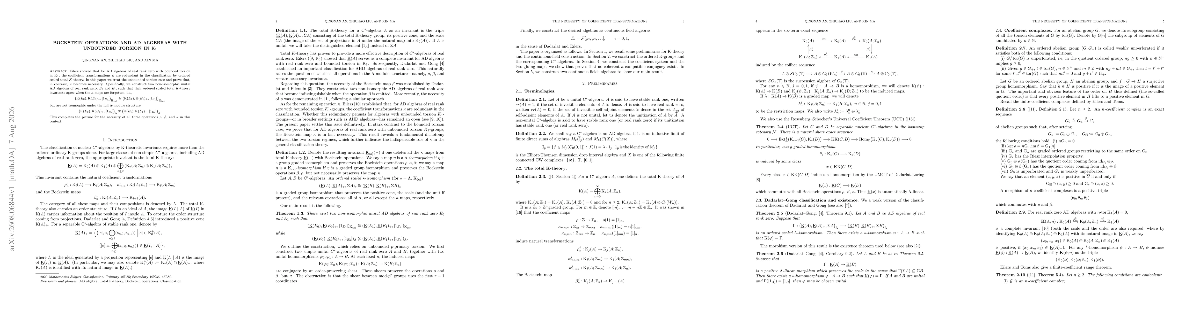 Thumbnail for Bockstein operations and AD algebras with unbounded torsion in $K_1$