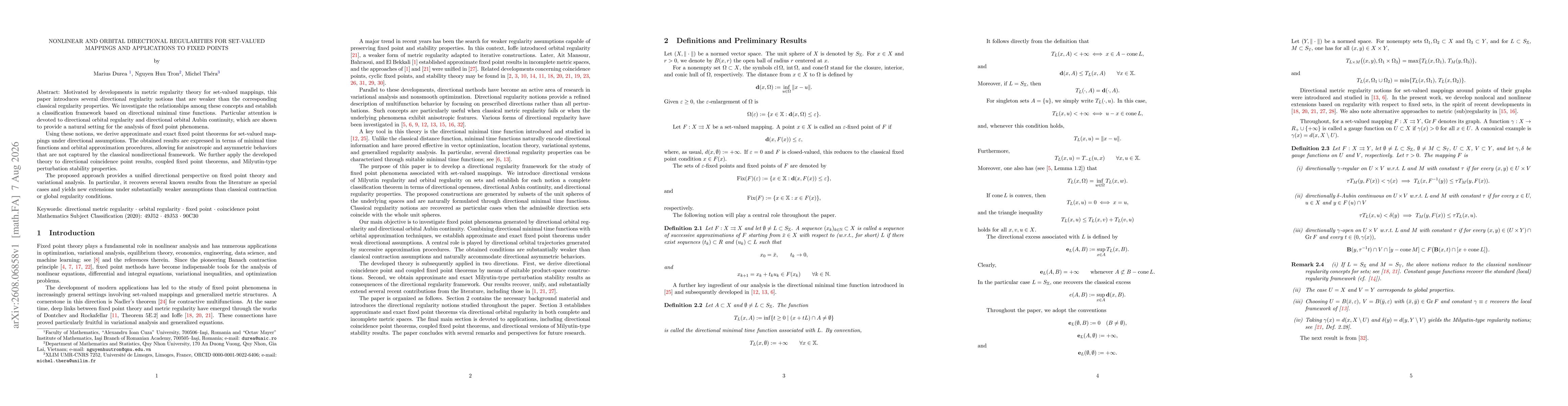 Thumbnail for Nonlinear and orbital directional regularities for set-valued mappings and applications to fixed points