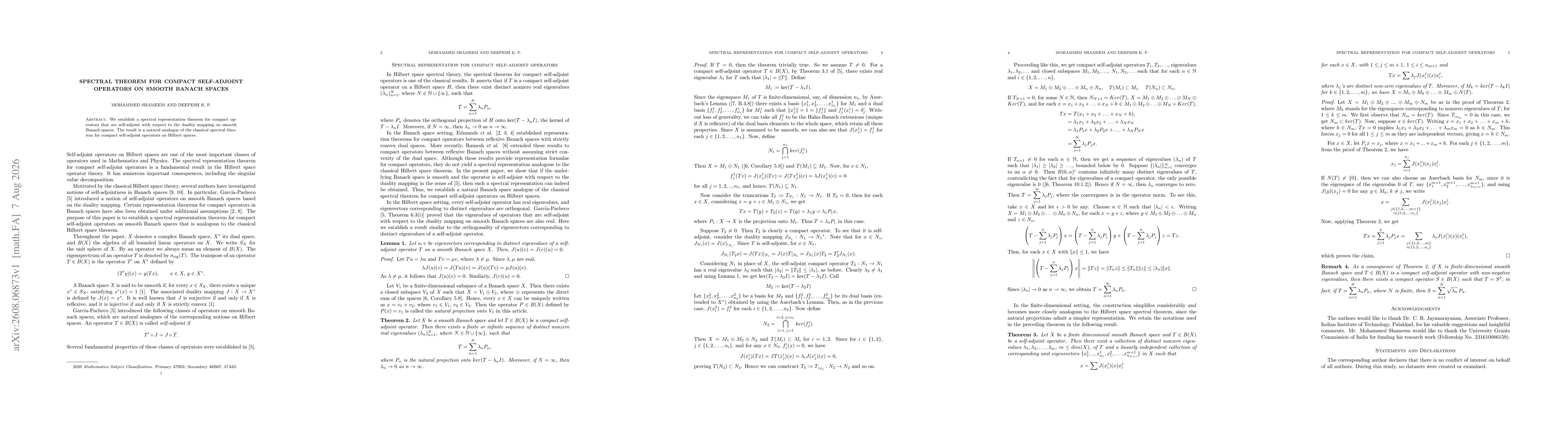 Thumbnail for Spectral theorem for compact self-adjoint operators on smooth Banach spaces