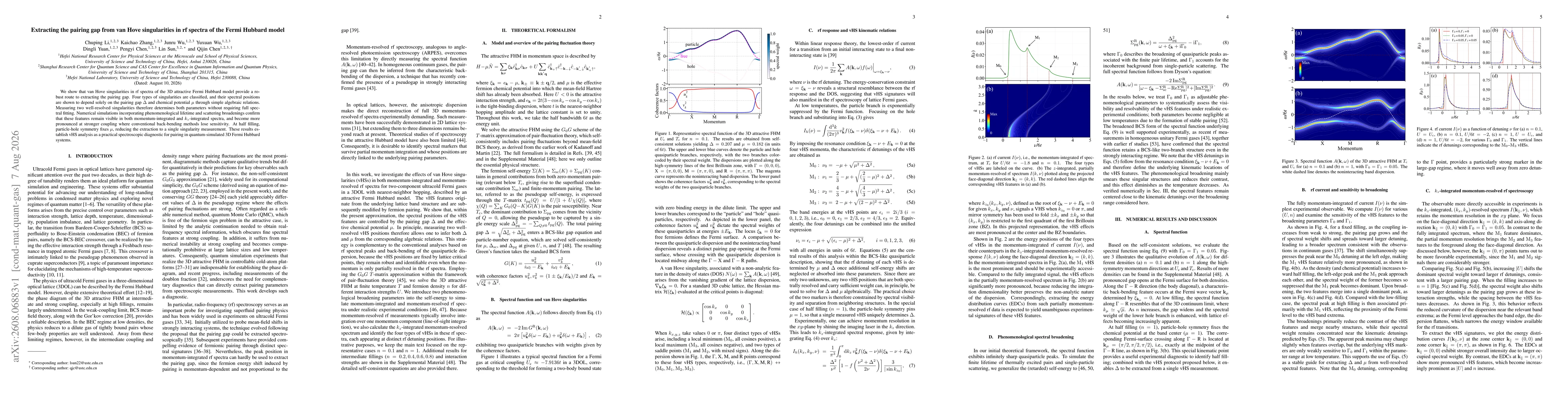 Thumbnail for Extracting the pairing gap from van Hove singularities in rf spectra of the Fermi Hubbard model