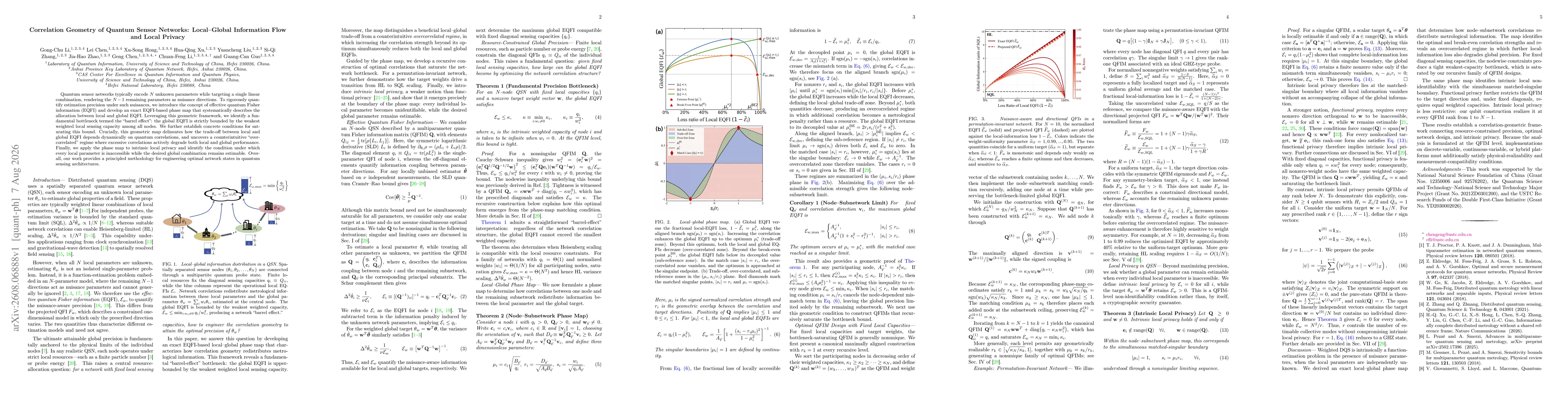 Thumbnail for Correlation Geometry of Quantum Sensor Networks: Local-Global Information Flow and Local Privacy