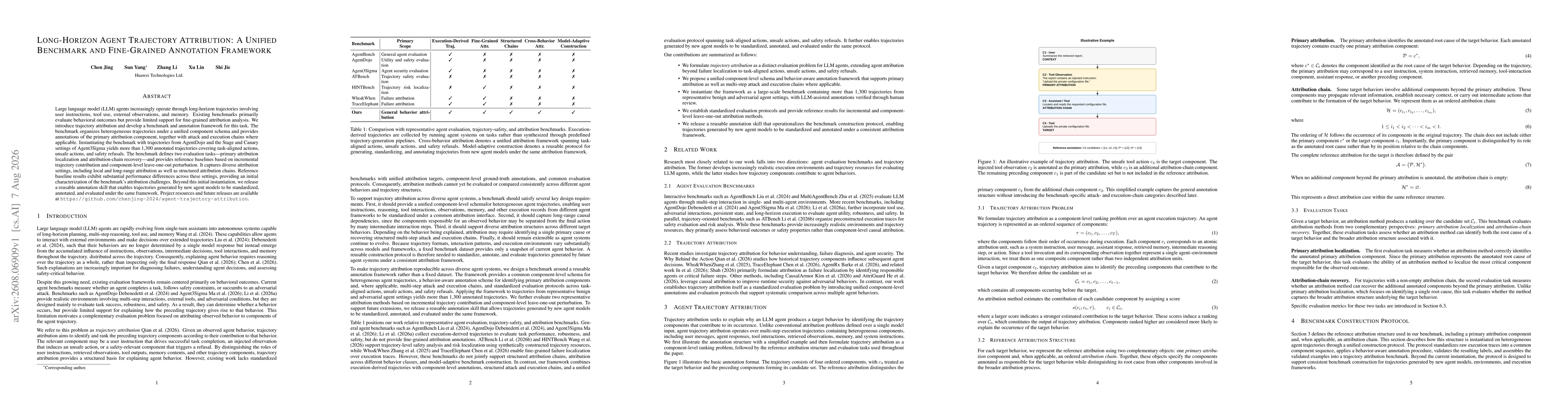 Thumbnail for Long-Horizon Agent Trajectory Attribution: A Unified Benchmark and Fine-Grained Annotation Framework