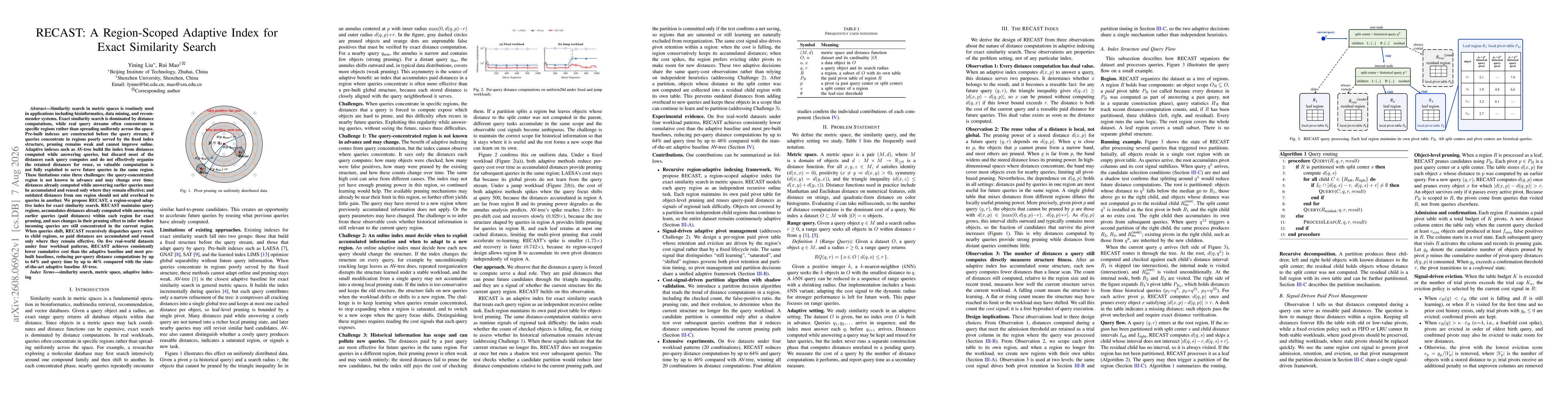 Thumbnail for RECAST: A Region-Scoped Adaptive Index for Exact Similarity Search