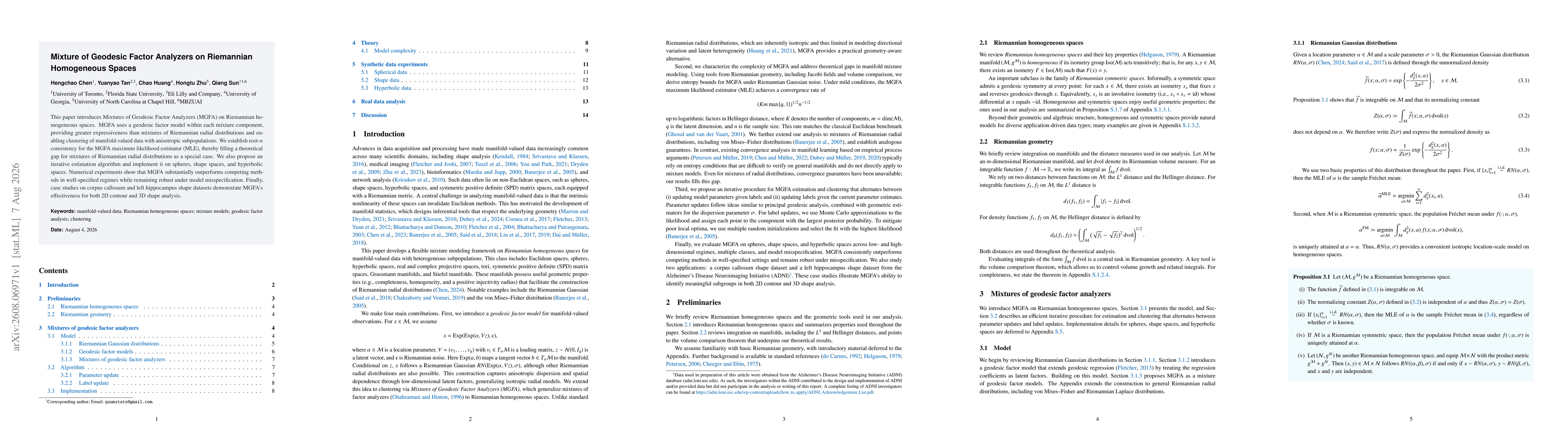 Thumbnail for Mixture of Geodesic Factor Analyzers on Riemannian Homogeneous Spaces
