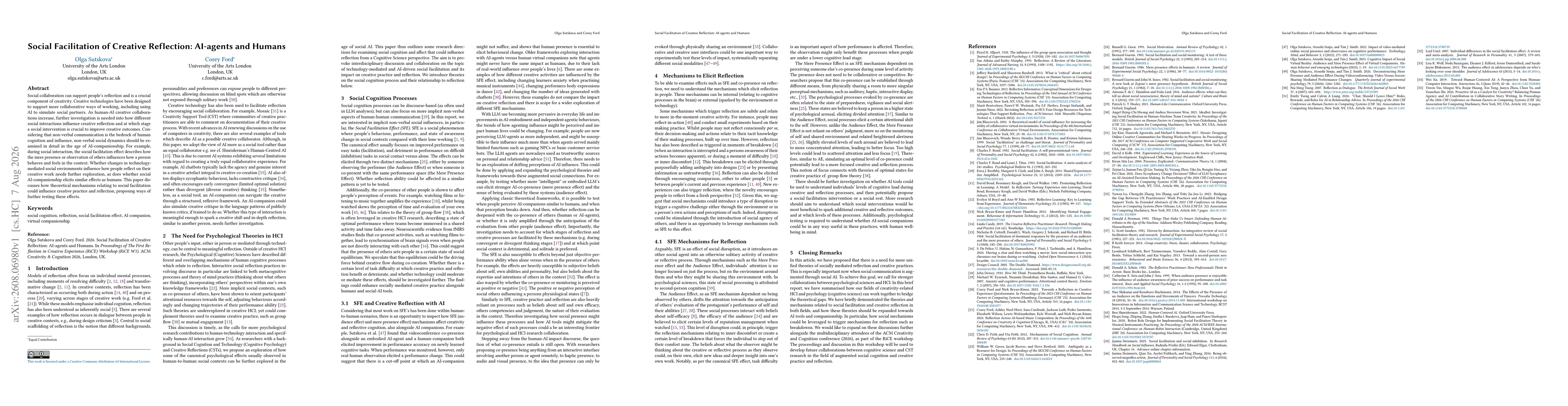 Thumbnail for Social Facilitation of Creative Reflection: AI-agents and Humans