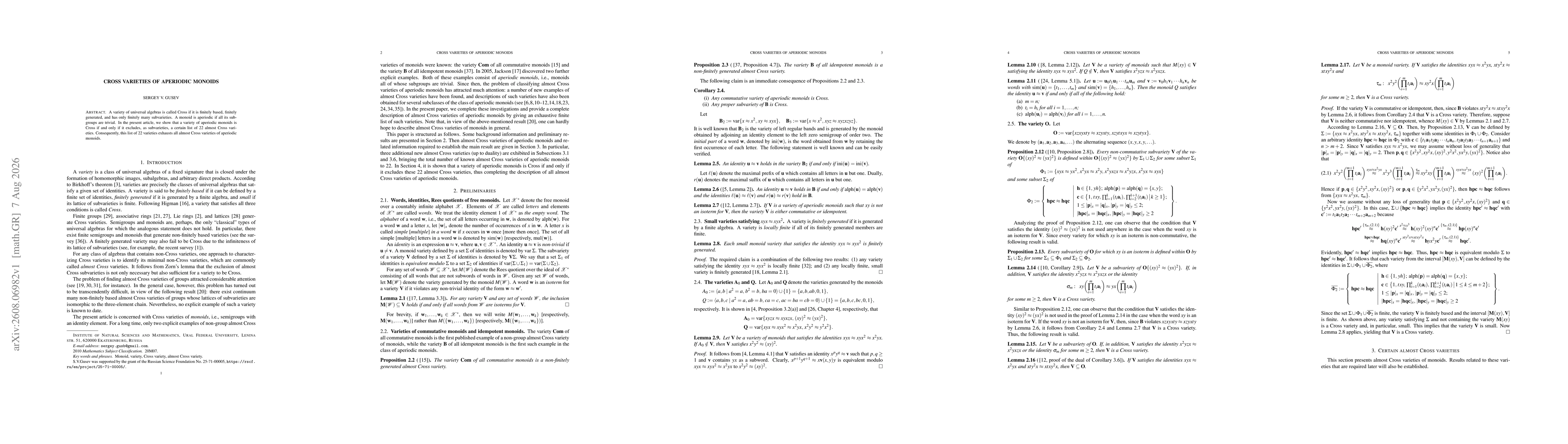 Thumbnail for Cross varieties of aperiodic monoids