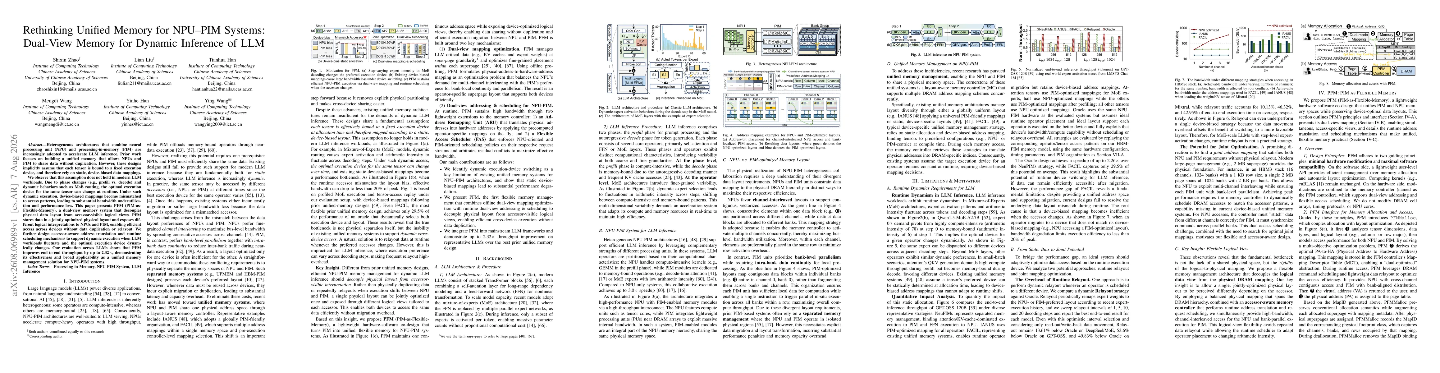 Thumbnail for Rethinking Unified Memory for NPU-PIM Systems: Dual-View Memory for Dynamic Inference of LLM
