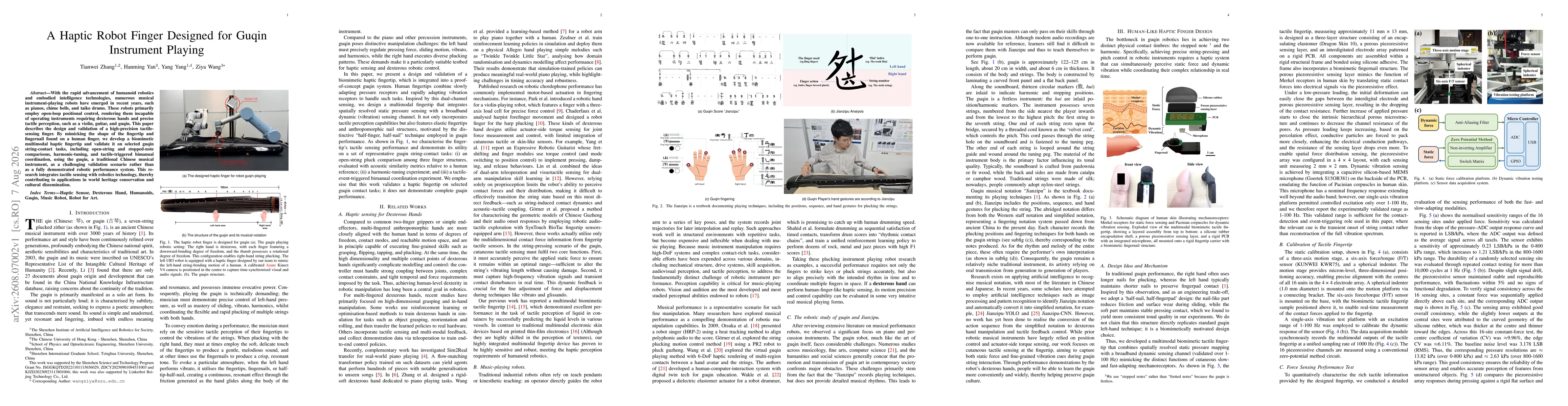 Thumbnail for A Haptic Robot Finger Designed for Guqin Instrument Playing