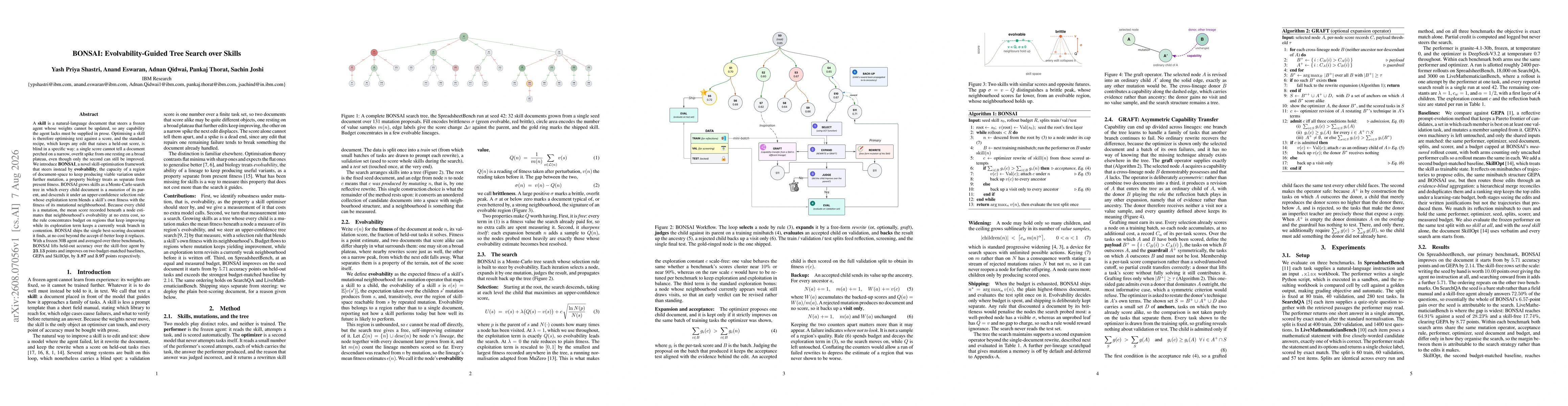 Thumbnail for BONSAI: Evolvability-Guided Tree Search over Skills