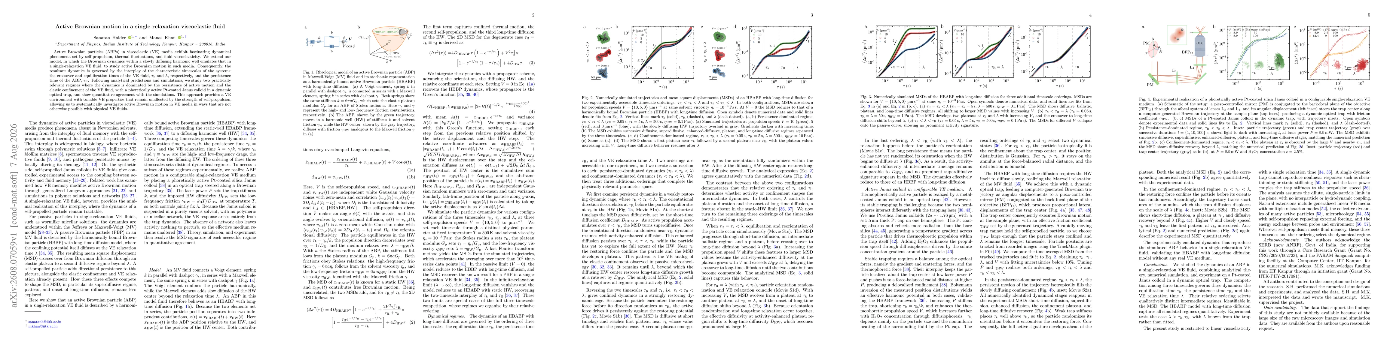 Thumbnail for Active Brownian motion in a single-relaxation viscoelastic fluid